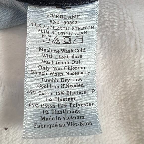 Everlane Womens Size 26 Authentic Stretch Slim Bootcut Denim Jean Dark Wash - Picture 3 of 6